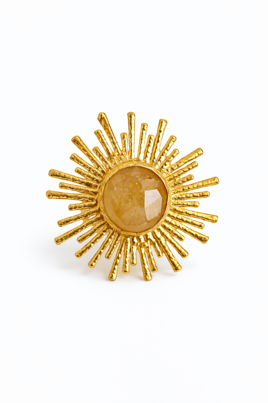 Wschód Słońca - Pierścień z Cytrynem