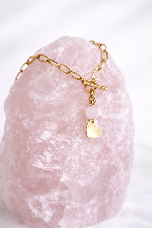 Sercem w Miłości - Kwarc Różowy & Granat